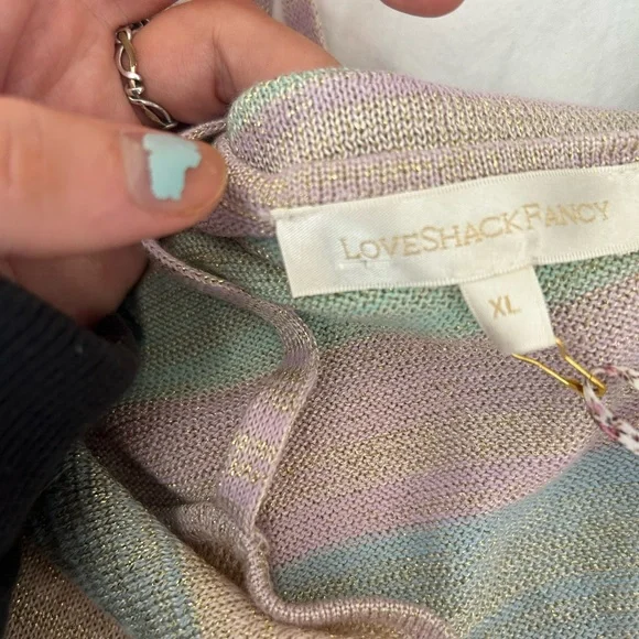 NWT love shack fancy Lessie mini dress rainbow pastel sunrise - Picture 5 of 5